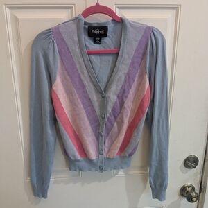 Collectif Earning My Stripes Pastel V-neck Cardigan